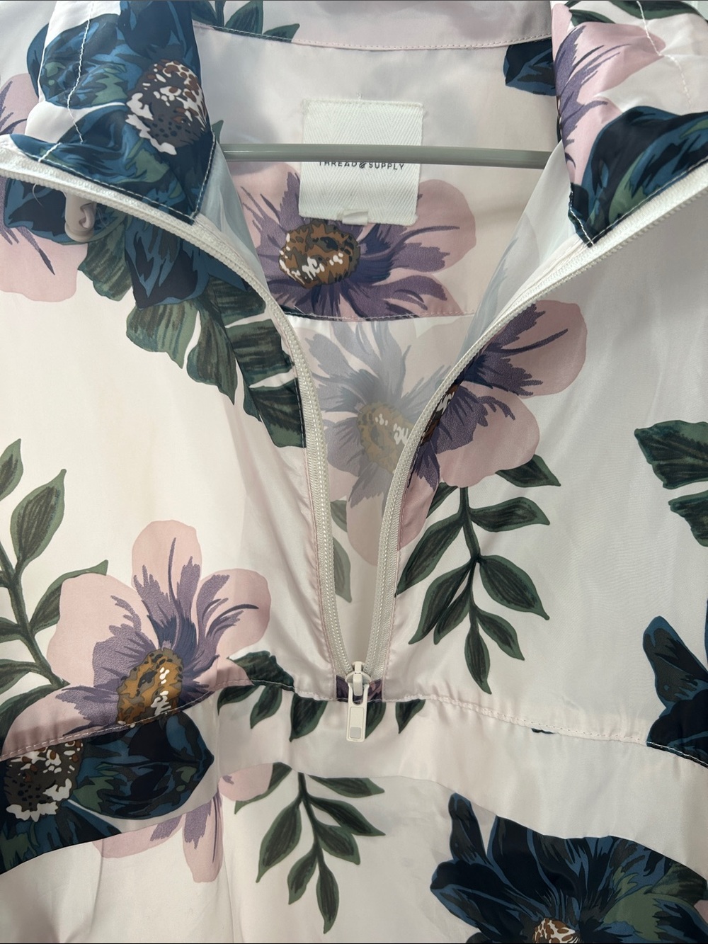 Thread & Supply Pink Floral Anorak Jacket with Blue and Green Accents - Picture 5 of 8